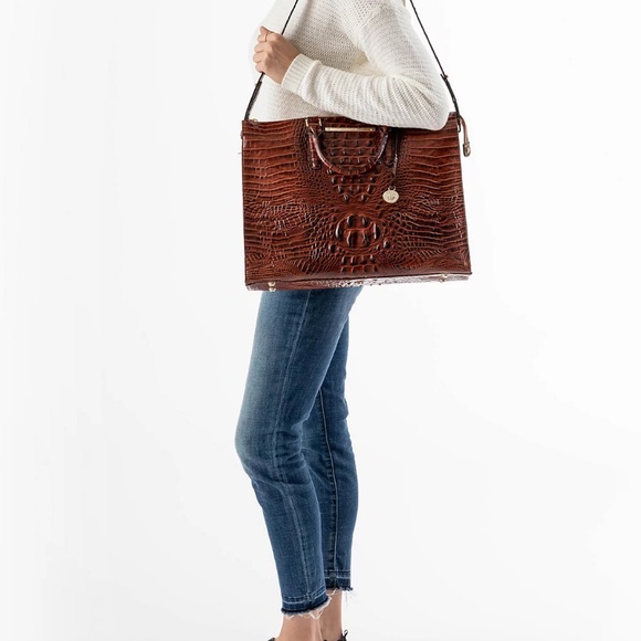 Brahmin Large Leather Business Tote in Pecan (Brown) - Picture 6 of 6